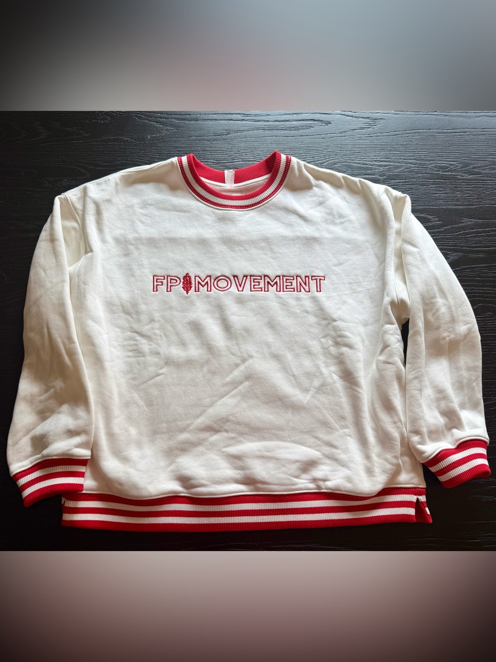 Free People Movement All Star Collegiate Pullover Logo White Combo Size S NWOT - Picture 3 of 12